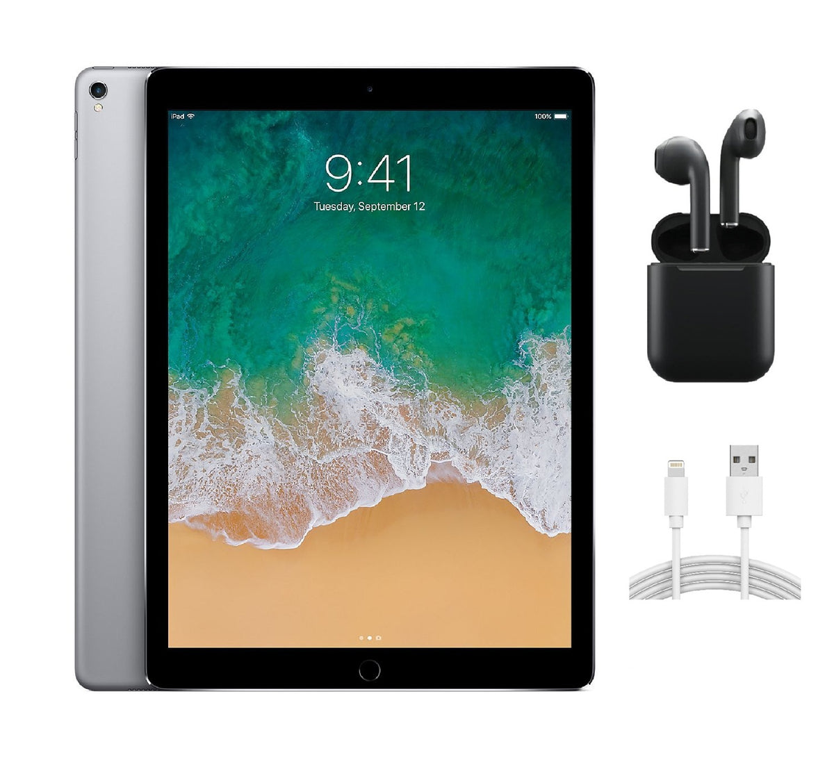 Refurbished Apple iPad Pro 12.9 (2nd Gen) A1671 (WiFi + Cellular Unlocked) 256GB Space Gray (Grade B) w/ Wireless Earbuds