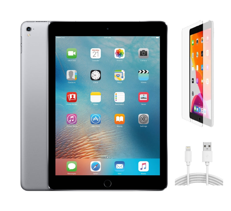 Refurbished Apple iPad Pro 9.7 (1st Gen) A1673 (WiFi + Cellular Unlocked) 32GB Space Gray (Grade B) w/ Pre-Installed Tempered Glass
