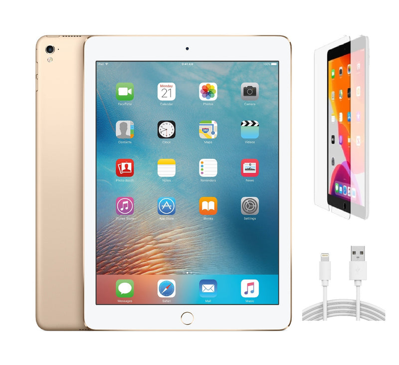 Refurbished Apple iPad Pro 9.7 (1st Gen) A1673 (WiFi) 128GB Gold (Grade A+) w/ Pre-Installed Tempered Glass