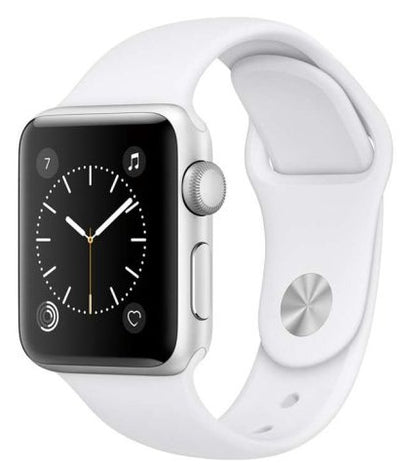 Refurbished Apple Watch Series 2 Aluminum 42mm A1758 (GPS Only, No Cellular) Silver (Grade A+) w/ Pre-Installed Tempered Glass