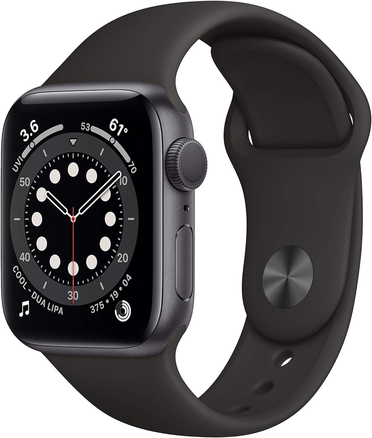 Refurbished Apple Watch Series 6 Aluminum 40mm A2291 (GPS Only, No Cellular) Space Gray (Grade B) Bundle with Pre-Installed Tempered Glass and Bluetooth Earbuds