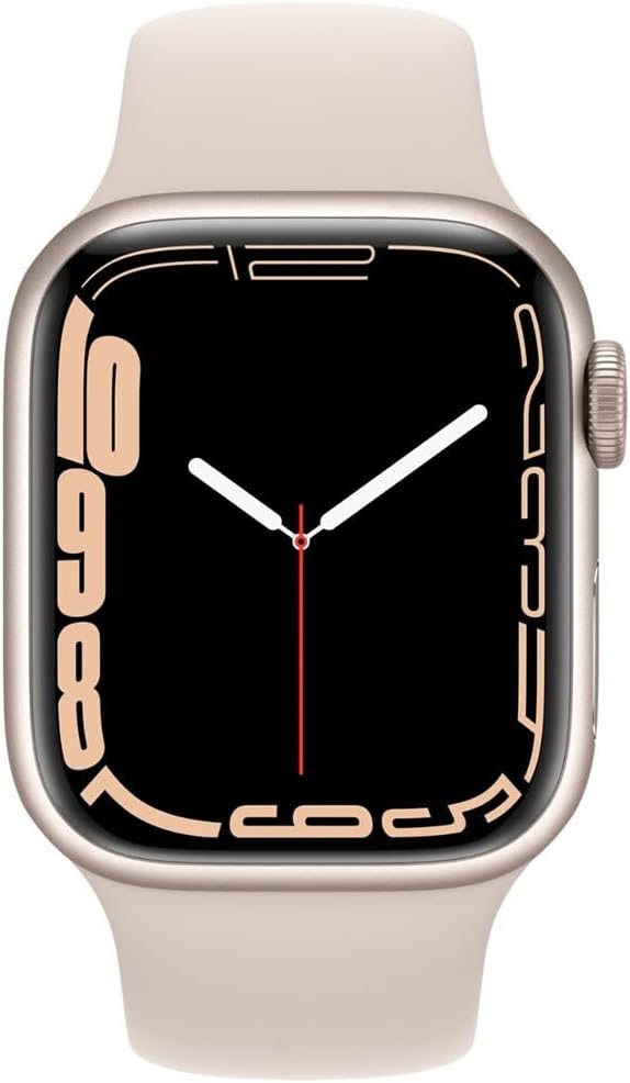 Refurbished Apple Watch Series 7 Aluminum 41mm A2475 (GPS + Cellular) Starlight (Grade A) w/ Pre-Installed Tempered Glass