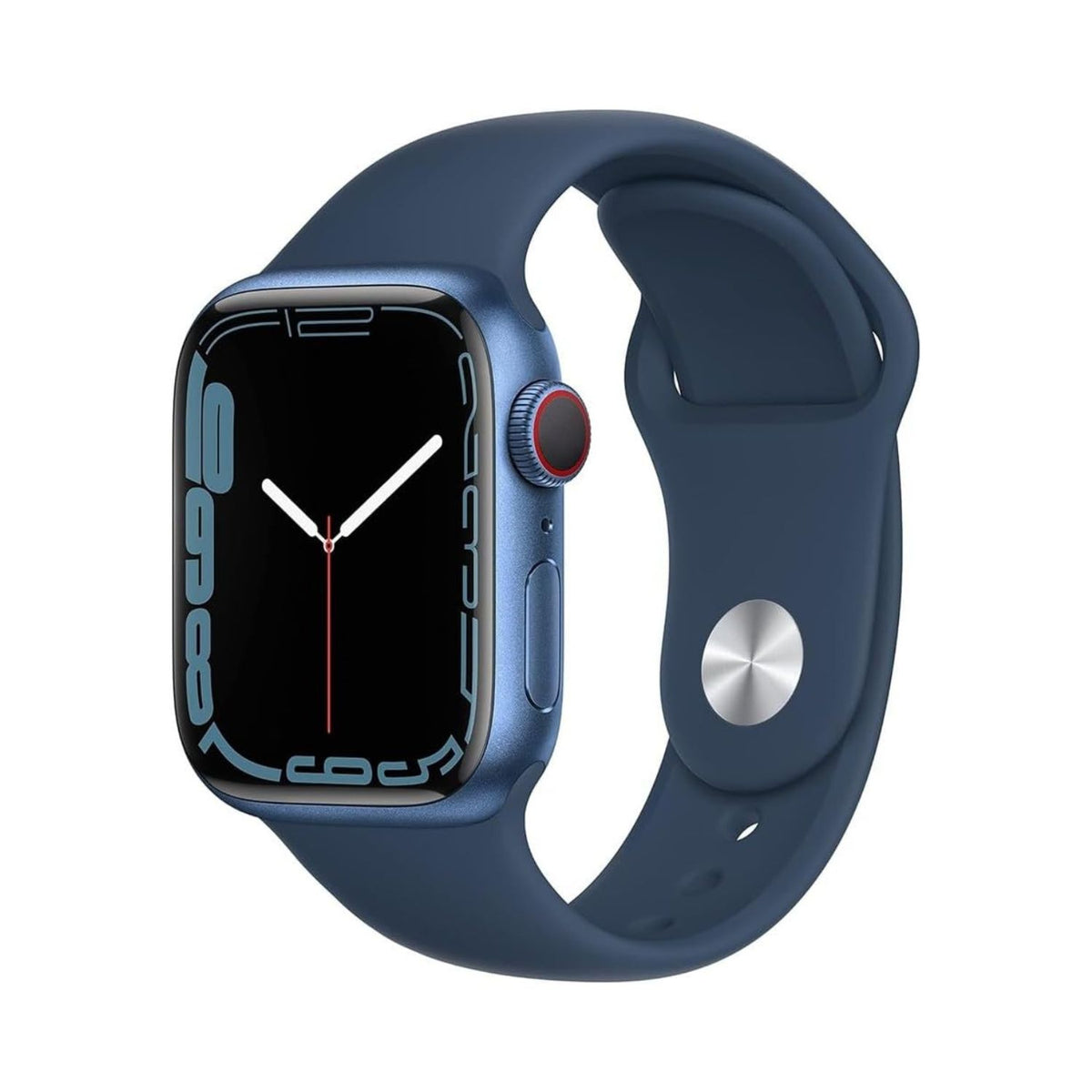 Apple Watch Series 7 Aluminum 41mm A2473 (GPS Only, No Cellular) Blue w/ Wireless Earbuds