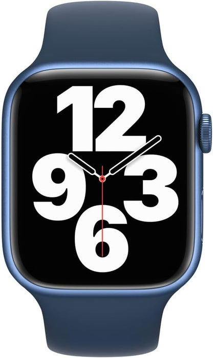 Refurbished Apple Watch Series 7 Aluminum 41mm A2473 (GPS Only, No Cellular) Blue (Grade B) w/ Wireless Earbuds