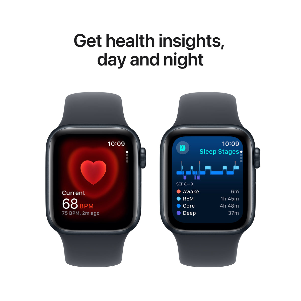 Refurbished Apple Watch SE (2022) 2nd Gen 40mm (GPS Only, No Cellular) Midnight w/ Wireless Earbuds