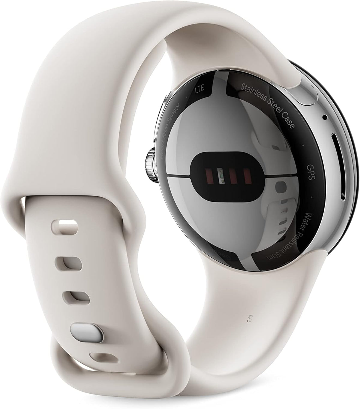 Refurbished Google Pixel Watch (2022) 41mm GWT9R (GPS + Cellular) Polished Silver Stainless Steel (Grade A)