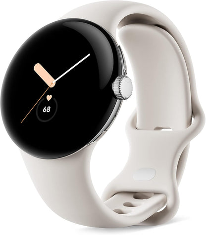Refurbished Google Pixel Watch (2022) 41mm GWT9R (GPS + Cellular) Polished Silver Stainless Steel (Grade A)