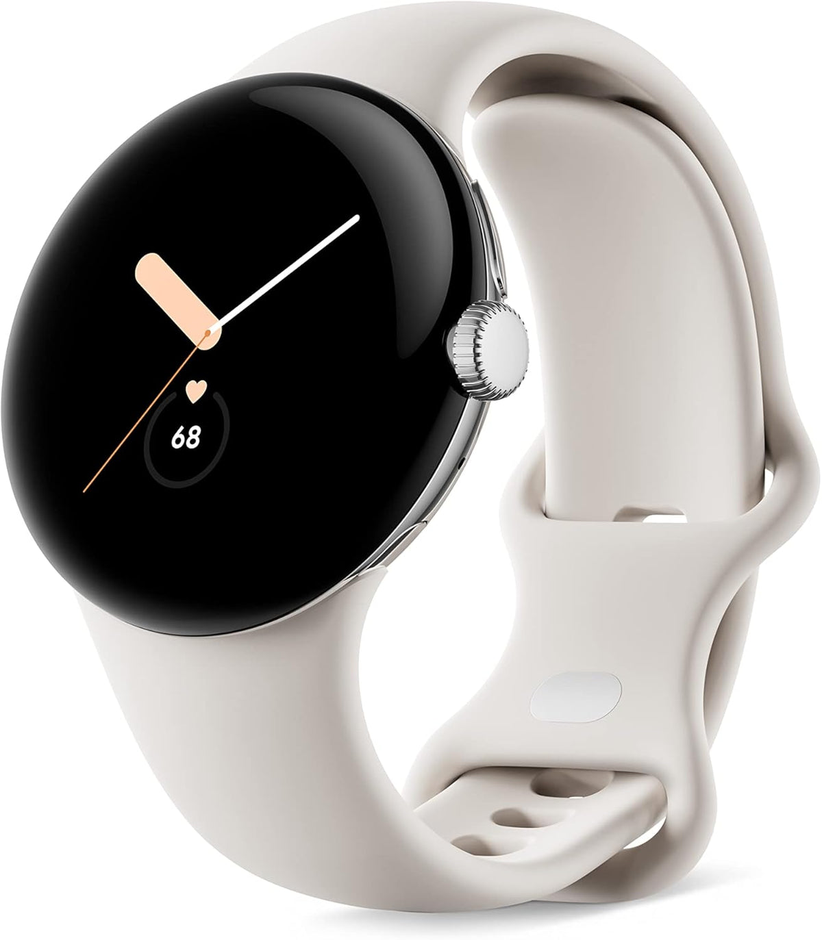 Refurbished Google Pixel Watch (2022) 41mm GWT9R (GPS + Cellular) Polished Silver Stainless Steel (Grade B)
