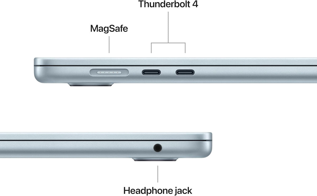Refurbished Apple MacBook Air 15" (2025) M4 CPU @ 4.40GHz 10 Core CPU 10 Core GPU A3241 24GB RAM 512GB SSD Sky Blue (Grade B)
