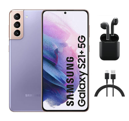 Refurbished Samsung Galaxy S21+ Plus 5G G996U (Fully Unlocked) 128GB Phantom Violet (Grade B) w/ Wireless Earbuds