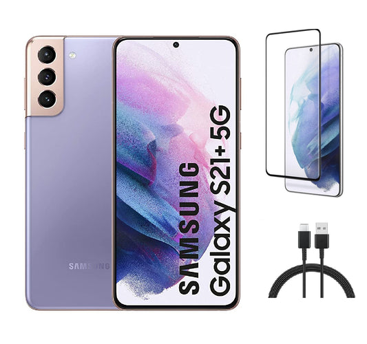 Refurbished Samsung Galaxy S21+ Plus 5G G996U (Fully Unlocked) 128GB Phantom Violet (Grade B)w/ Pre-Installed Tempered Glass
