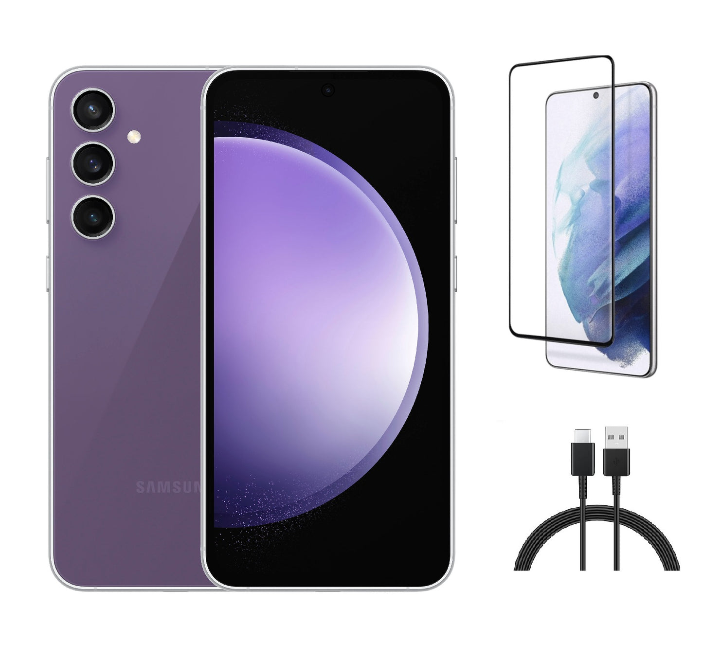 Refurbished Samsung Galaxy S23 FE S711U (Fully Unlocked) 128GB Purple (Grade B)w/ Pre-Installed Tempered Glass