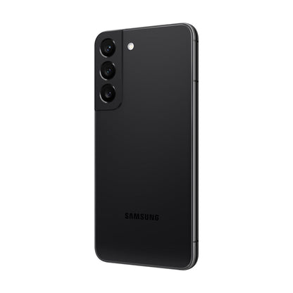 Refurbished Samsung Galaxy S22 5G S901U (Fully Unlocked) 128GB Phantom Black (Grade B) Bundle with Pre-Installed Tempered Glass and Bluetooth Earbuds