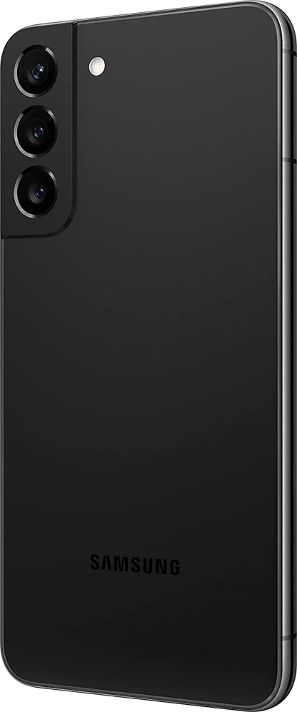 Refurbished Samsung Galaxy S22 Plus 5G S906U (Fully Unlocked) 128GB Phantom Black (Grade B) Bundle with Pre-Installed Tempered Glass and Bluetooth Earbuds