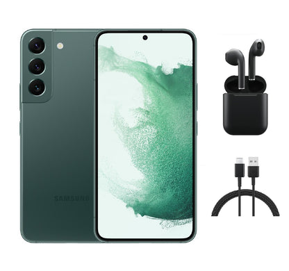 Refurbished Samsung Galaxy S22 Plus 5G S906U (Fully Unlocked) 128GB Green (Grade A+) w/ Wireless Earbuds