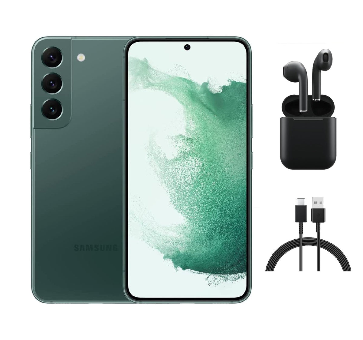 Refurbished Samsung Galaxy S22 Plus 5G S906U (Fully Unlocked) 128GB Green (Grade A) w/ Wireless Earbuds