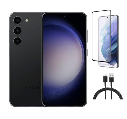 Refurbished Samsung Galaxy S23 Plus 5G S916U (Fully Unlocked) 256GB Phantom Black (Grade B)w/ Pre-Installed Tempered Glass