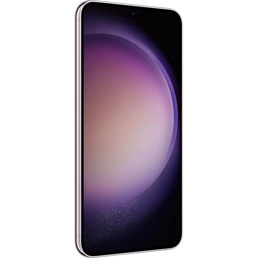 Refurbished Samsung Galaxy S23 Plus 5G S916U (Fully Unlocked) 256GB Lavender (Grade A) Bundle with Pre-Installed Tempered Glass and Bluetooth Earbuds