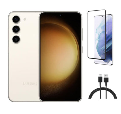Refurbished Samsung Galaxy S23 Plus 5G S916U (Fully Unlocked) 256GB Cream (Grade B)w/ Pre-Installed Tempered Glass