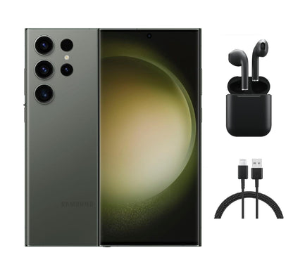 Refurbished Samsung Galaxy S23 Ultra 5G S918U (Fully Unlocked) 256GB Green (Grade B) w/ Wireless Earbuds