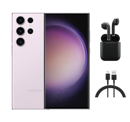 Refurbished Samsung Galaxy S23 Ultra 5G S918U (Fully Unlocked) 256GB Lavender (Grade B) w/ Wireless Earbuds