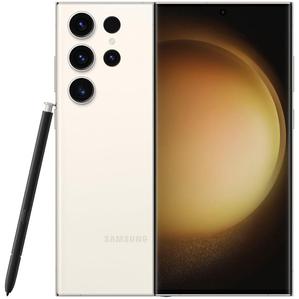 Refurbished Samsung Galaxy S23 Ultra 5G S918U (Fully Unlocked) 256GB Cream (Grade A) w/ Wireless Earbuds