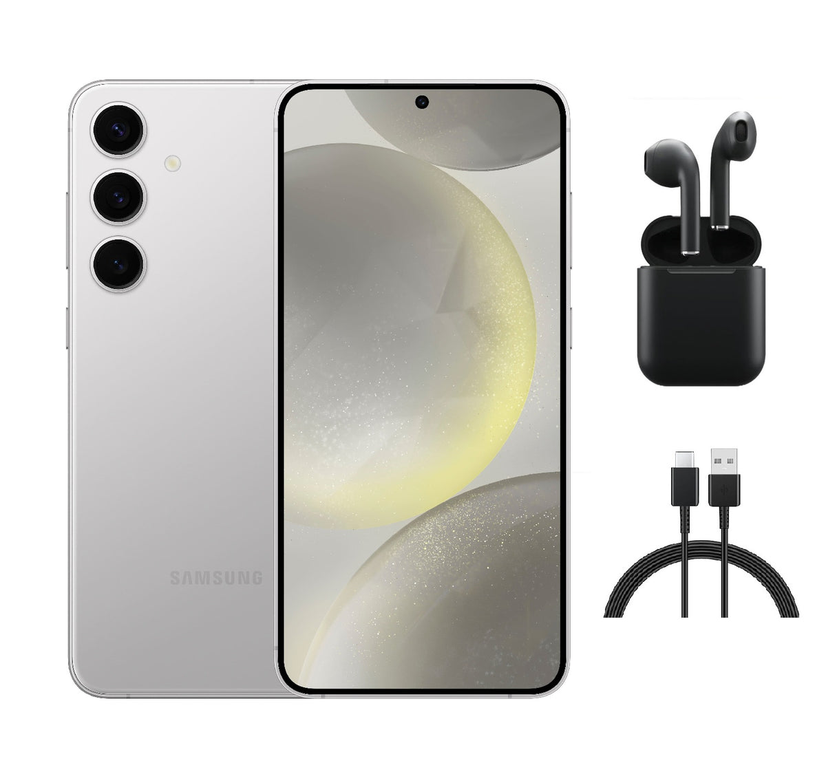 Refurbished Samsung Galaxy S24 Plus 5G S926U (Fully Unlocked) 256GB Marble Gray (Grade B) w/ Wireless Earbuds