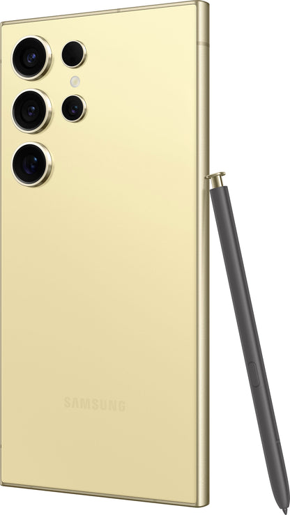 Refurbished Samsung Galaxy S24 Ultra 5G S928U (Fully Unlocked) 256GB Titanium Yellow (Grade A+) w/ Wireless Earbuds