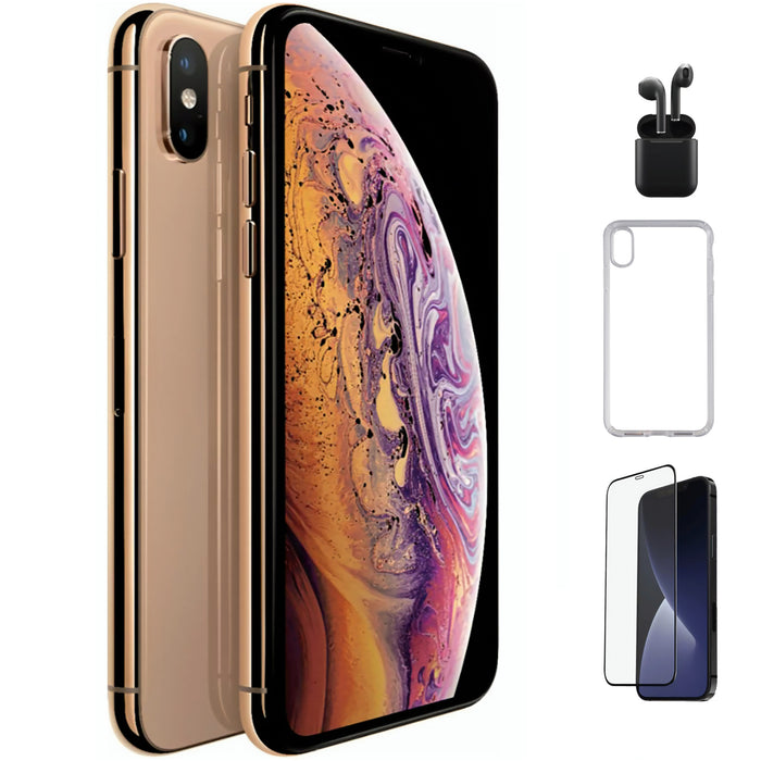 Refurbished Apple iPhone XS Max | Fully Unlocked | Bundle w/ Case & Tempered Glass Screen Protector