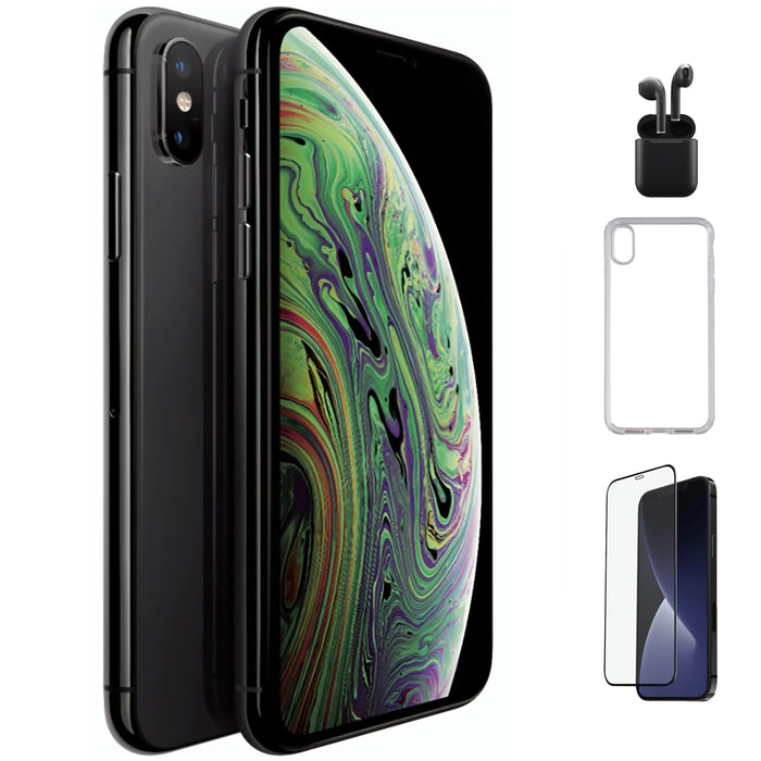 Refurbished Apple iPhone XS Max | Fully Unlocked | Bundle w/ Case & Tempered Glass Screen Protector