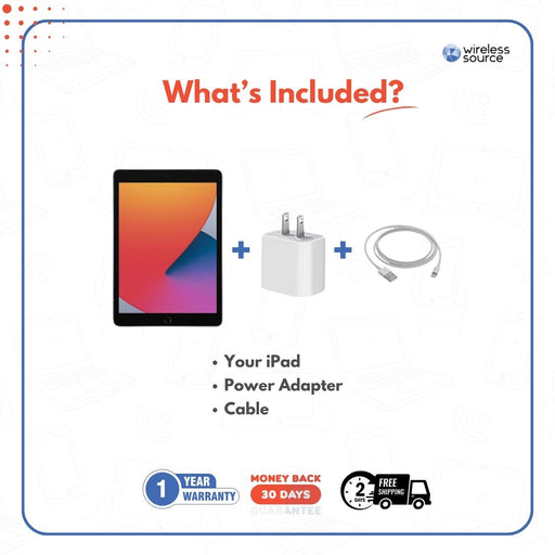 Refurbished iPad - What's included in your order? iPad, Power Adapter, Cable