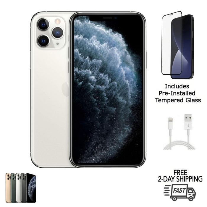 Refuribshed iPhone 11 Pro Bundle with Pre-Installed Tempered Glass Screen Protector