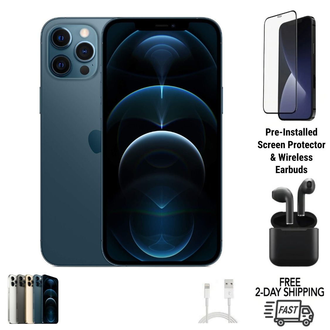Certified iPhone 12 Pro Unlocked smartphone – Free 2-Day US Shipping